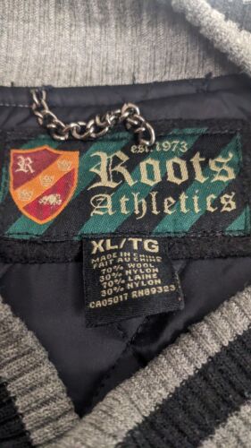 Vintage Roots Athletics Wool Varsity Jacket Size XL Gray