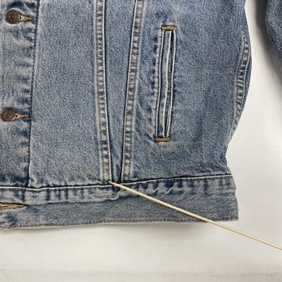 Vintage Levi Strauss & Co. Denim Trucker Jacket Size XL Plaid Lined 70518-0350