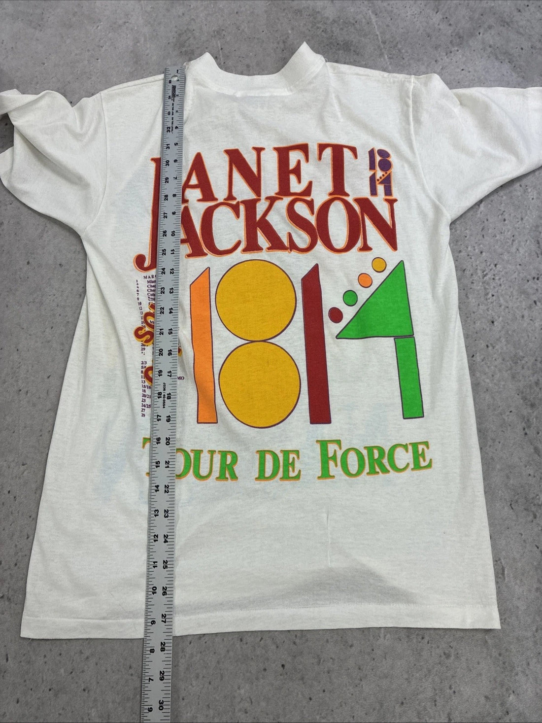 Vintage Janet Jackson Rhythm Nation 1814 Tour De Force Music T-Shirt Medium 90s