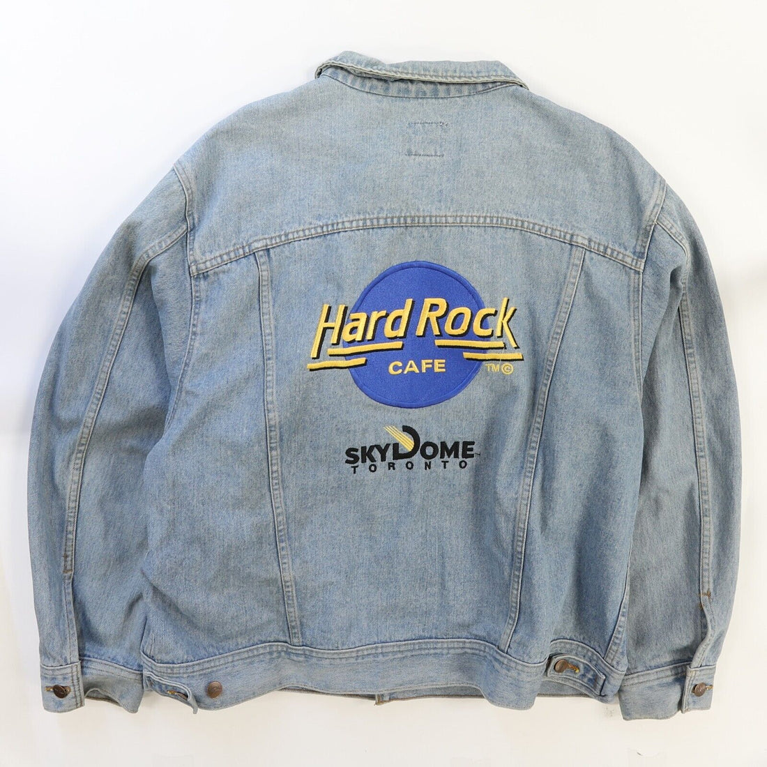 Vintage Hard Rock Cafe Canada Sky Dome Denim Trucker Jacket Size 2XL