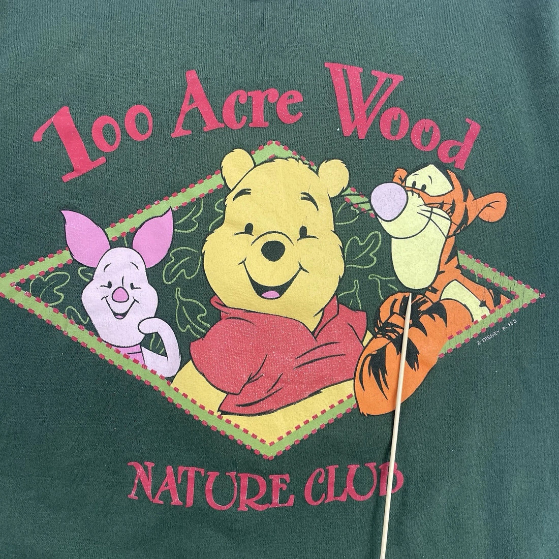 Vintage Winne The Pooh 100 Acre Wood Nature Club Sweatshirt Size XL Green