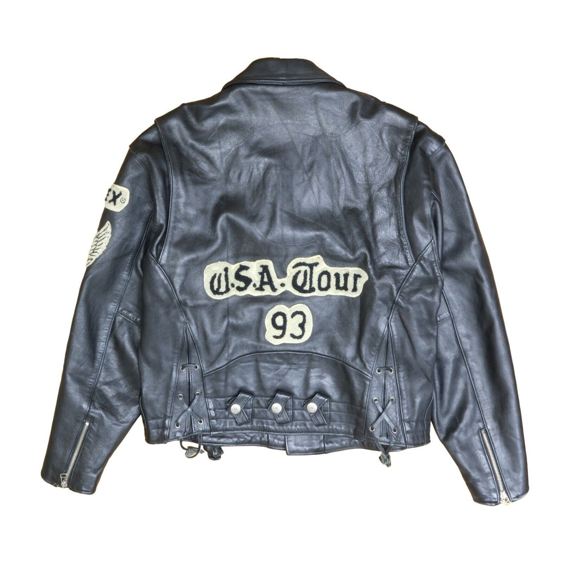 Vintage Avirex USA Tour Classic Motorcycle Leather Jacket Size XL 1993 90s