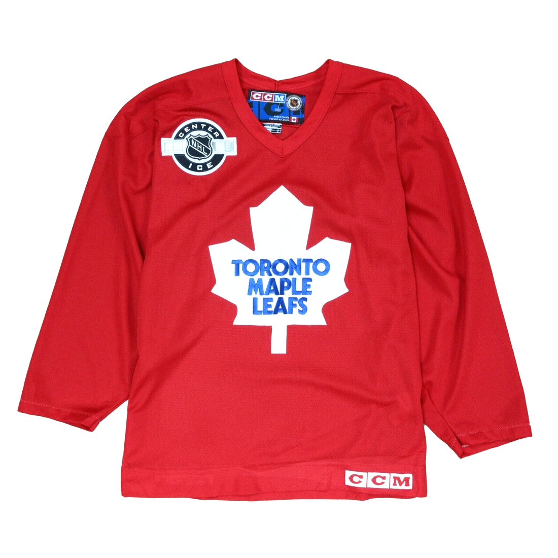 Vintage Toronto Maple Leafs CCM Center Ice Hockey Jersey Size Small Red NHL