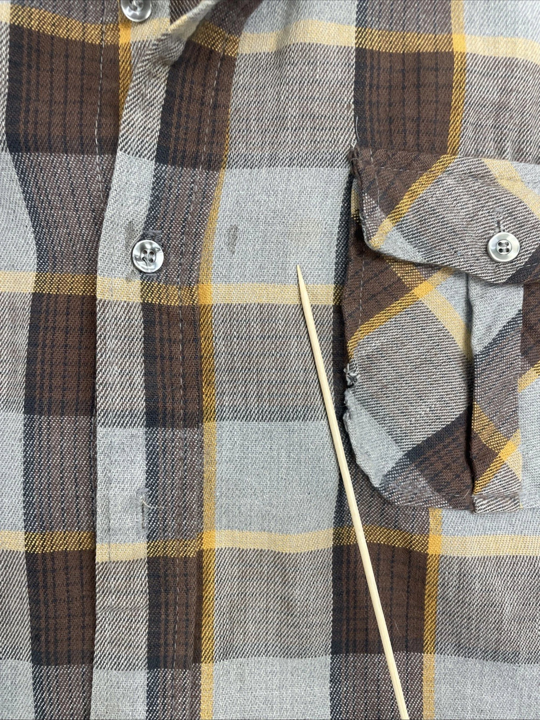 Vintage Eddie Bauer Button Up Shirt Size Large Brown Plaid