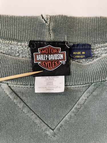 Vintage Harley Davidson Final Assembly Crewneck Sweatshirt Size Large Green