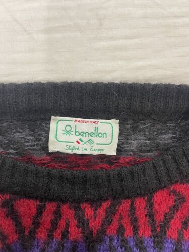 Vintage Benetton Pullover Sweater Size Large Made In Italy