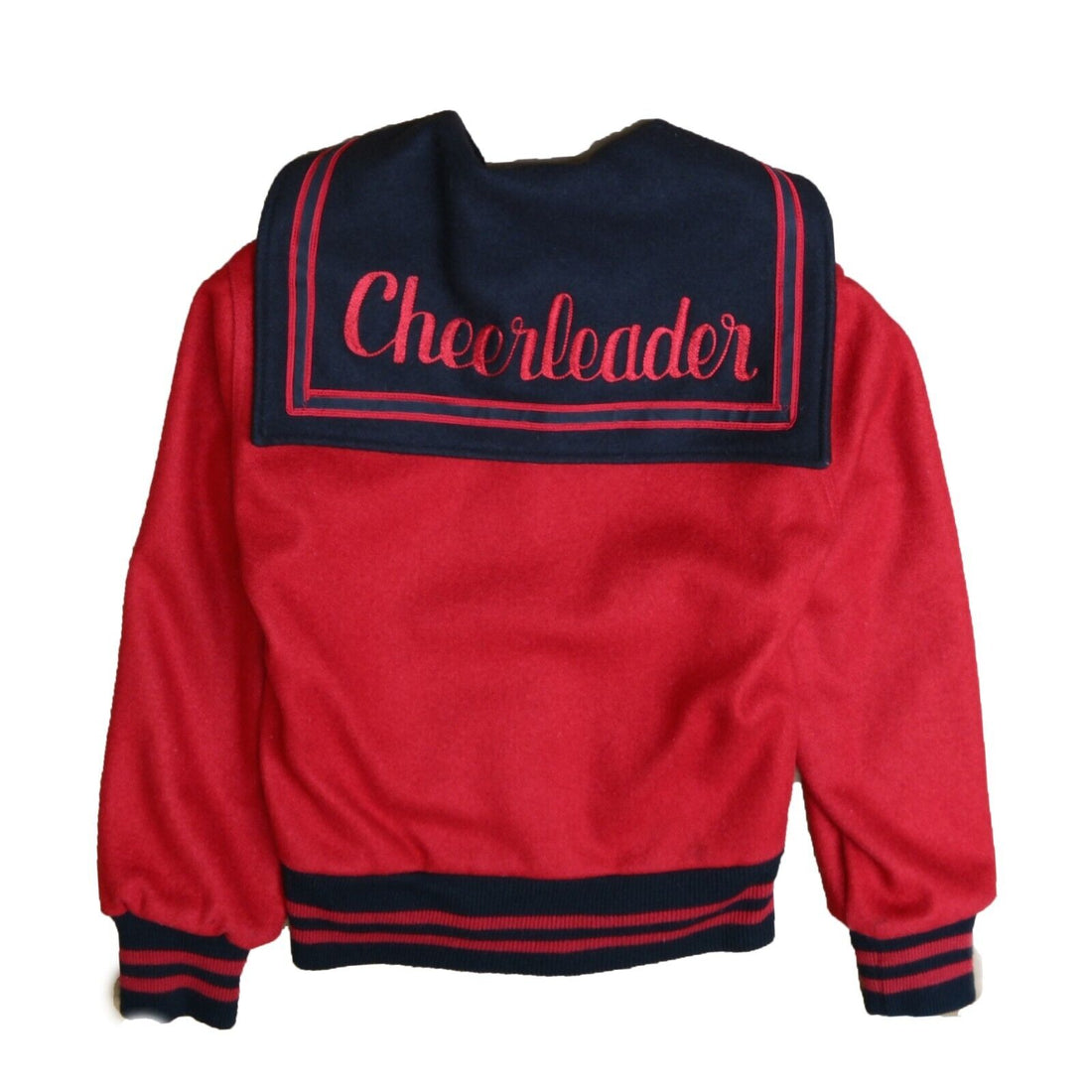 Vintage Highschool Wool Varsity Cheerleader Jacket Women Size Small Red