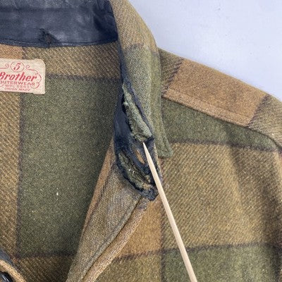 Vintage Brother Outerwear Wool Shirt Jacket Size Large Plaid Union Made