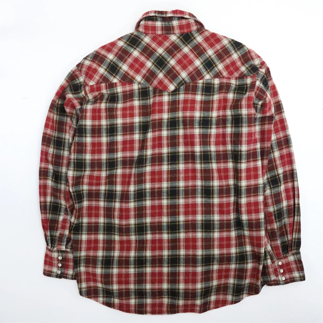 Wrangler Wrancher Western Pearl Snap Shirt Size XL Red Plaid