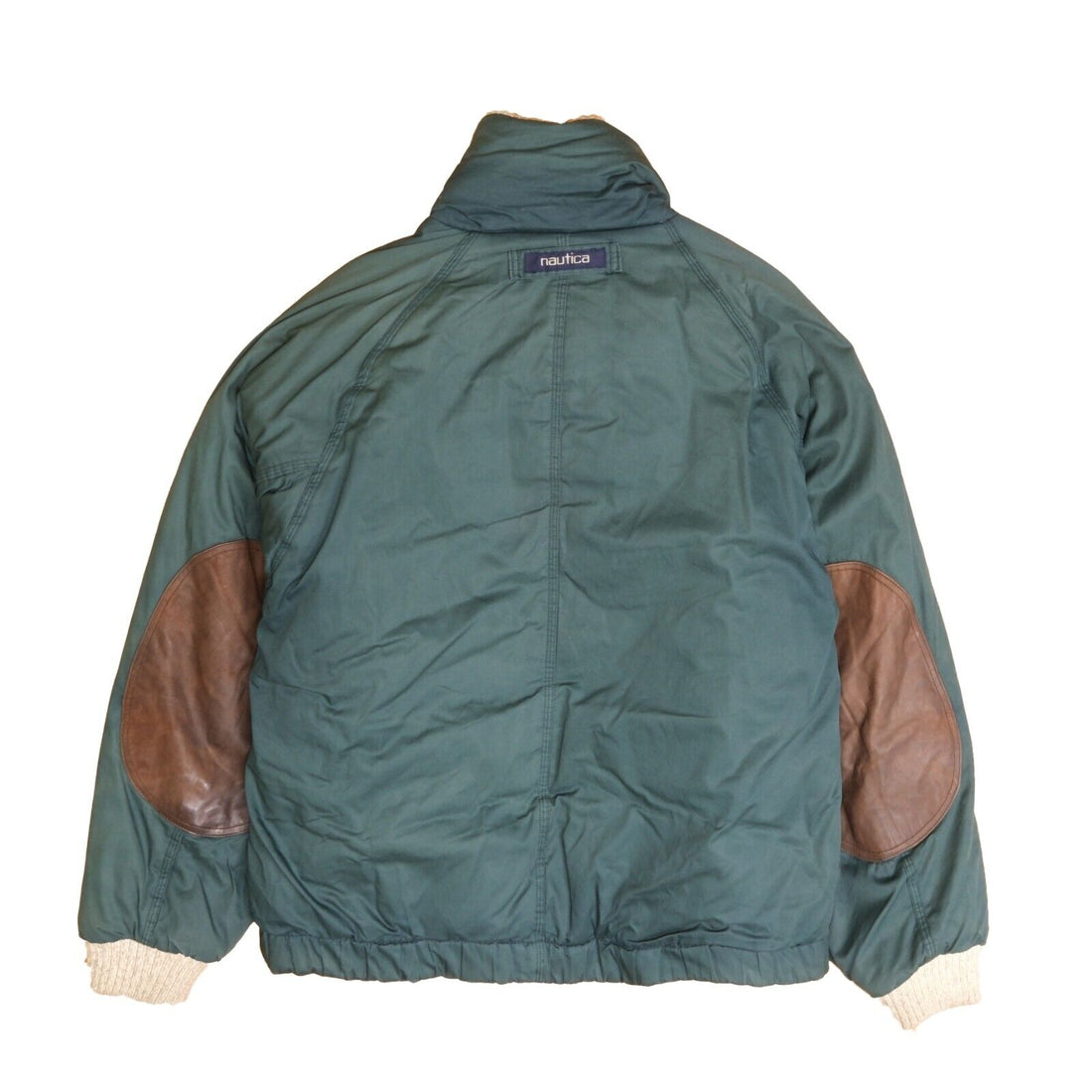 Vintage Nautica Bomber Jacket Size Large Green Down Insulated – Throwback  Vault