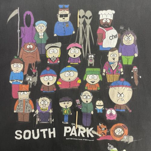 Vintage South Park Comedy Central T-Shirt Size XL Cartoon Promo 1998 90s