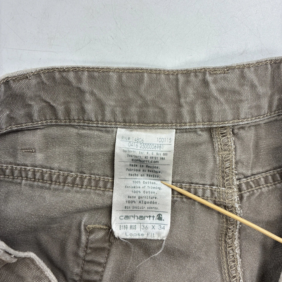Carhartt Carpenter Work Pants Size 36 X 34 Tan