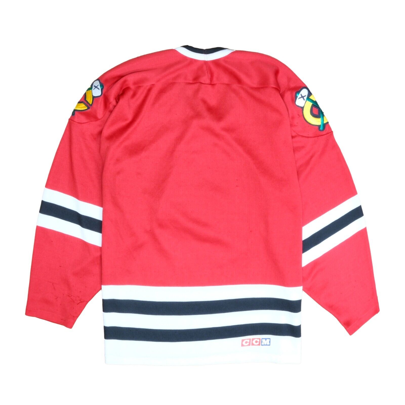 Vintage Chicago Blackhawks CCM Maska Hockey Jersey Size Medium Red