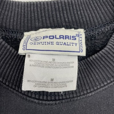 Vintage Polaris Racing XS Snowmobile Crewneck Sweatshirt Size Medium Black