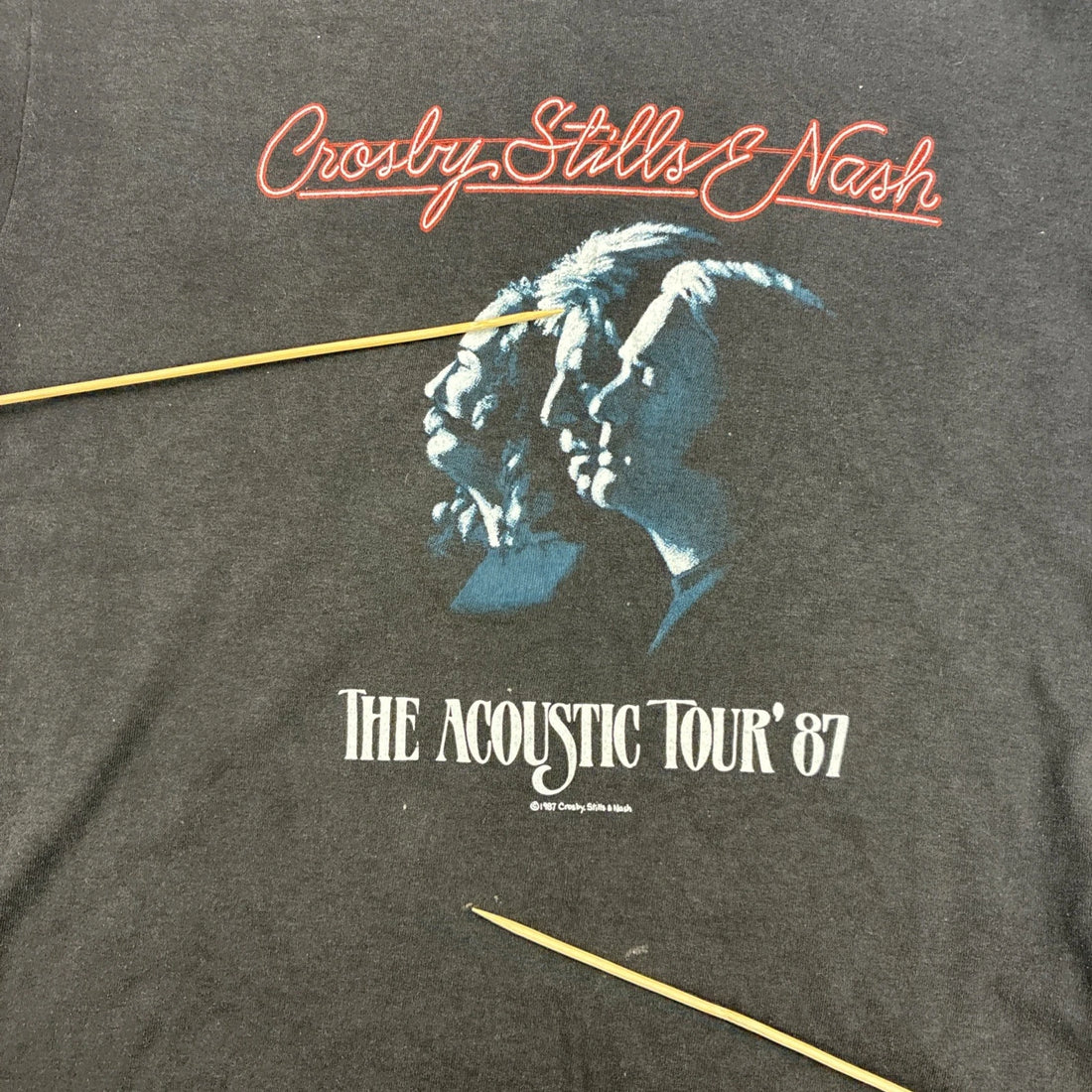 Vintage Crosby Stills Nash The Acoustic Tour 1987 T-Shirt Size Large Music