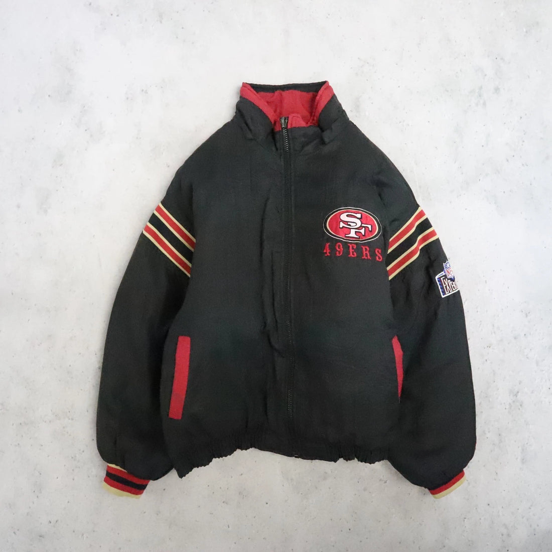 Vintage San Francisco 49ers Pro Player Puffer Jacket Size 2XL Reversible NFL