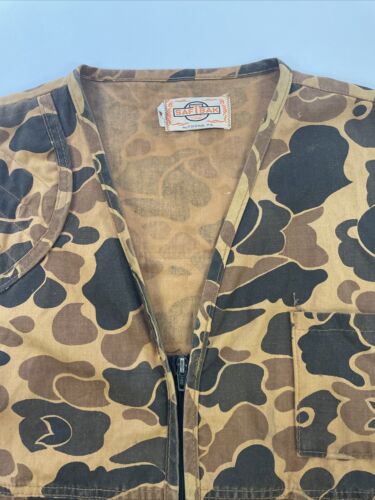 Vintage Saftbak Camo Hunting Vest Size Large Camouflage