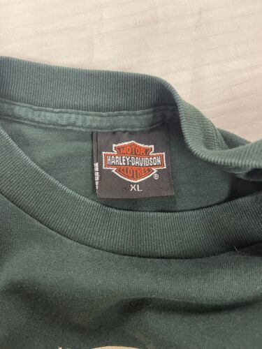 Vintage Harley Davidson Motorcycles 3D Emblem T-Shirt Size XL Green 1991 90s