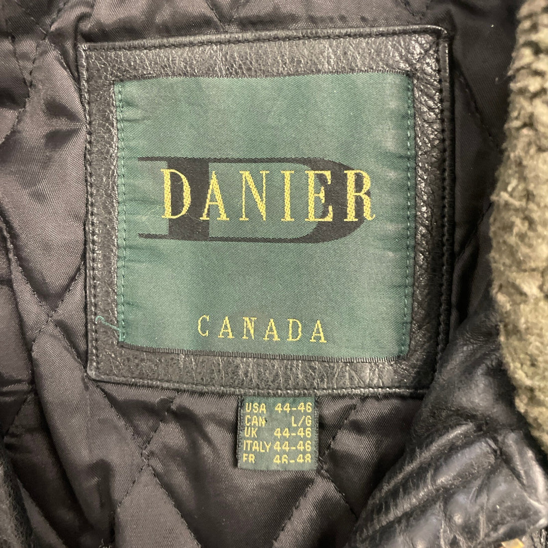 Vintage Danier Leather Bomber Jacket Sherpa Collar Size Large