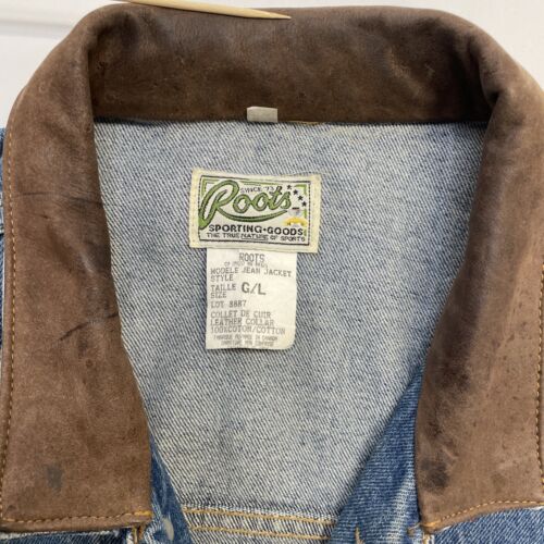 Vintage Roots Denim Trucker Jacket Size Large Blue