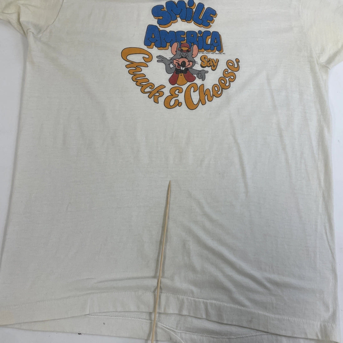 Vintage Chuck E Cheese Ringer T-Shirt Size XL 1982 80s