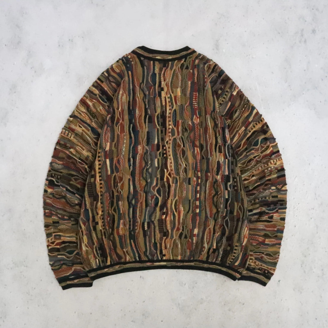 Vintage Tundra 3D Knit Crewneck Sweater Size Large 90s