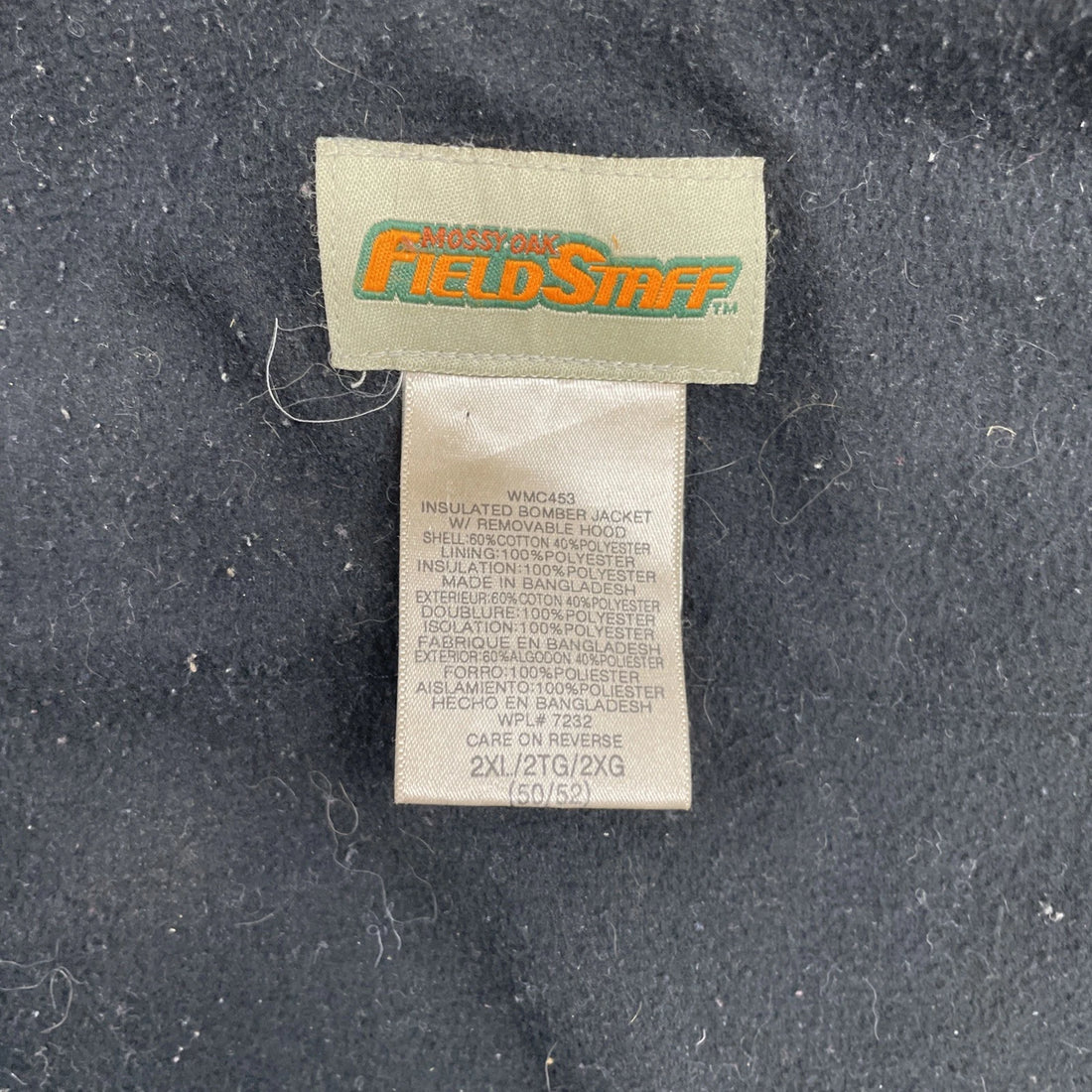 Mossy Oak Field Staff Bomber Jacket Size 2XL Insulated Camo