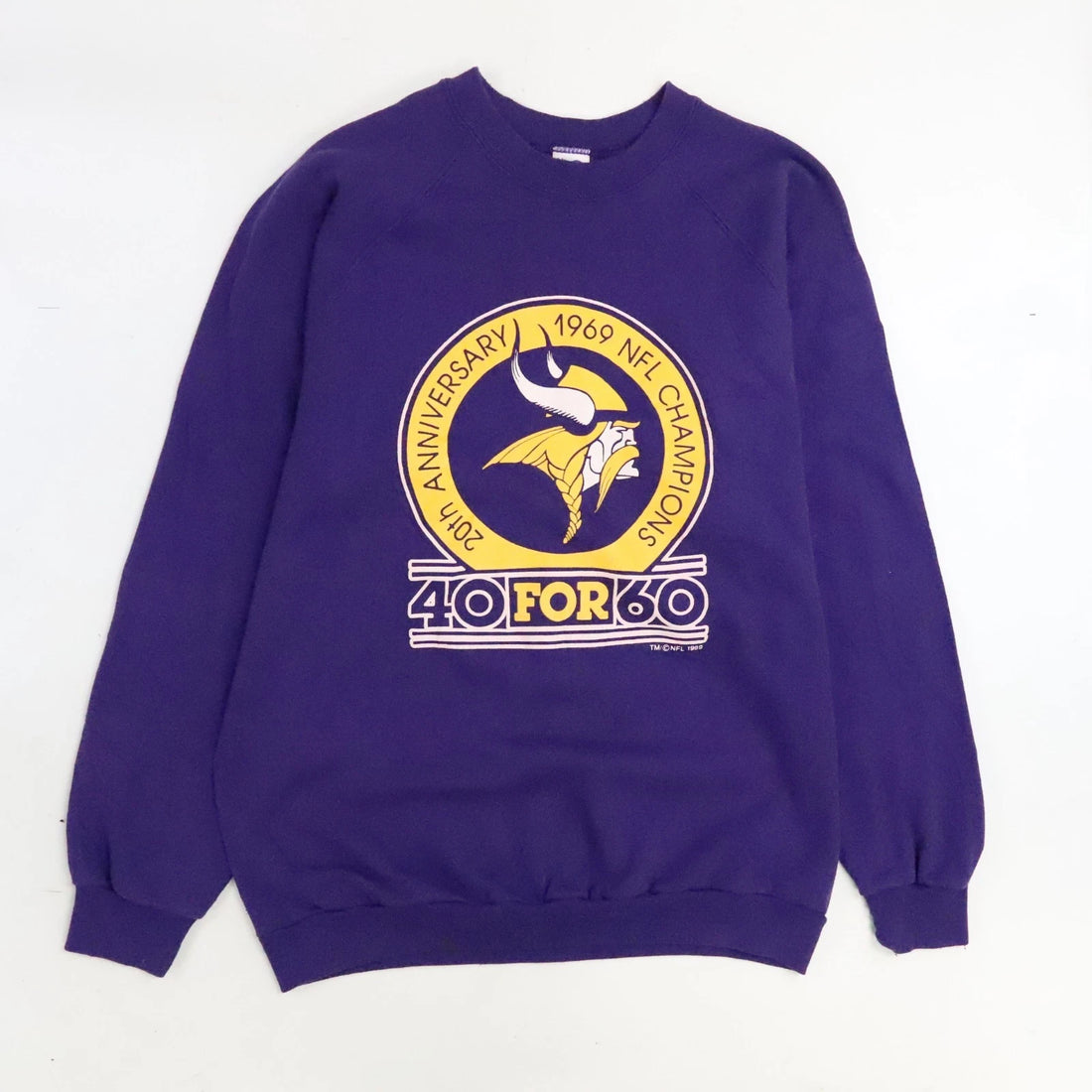 Vintage Minnesota Vikings 20th Anniversary Sweatshirt Crewneck Size 2XL 1989 NFL