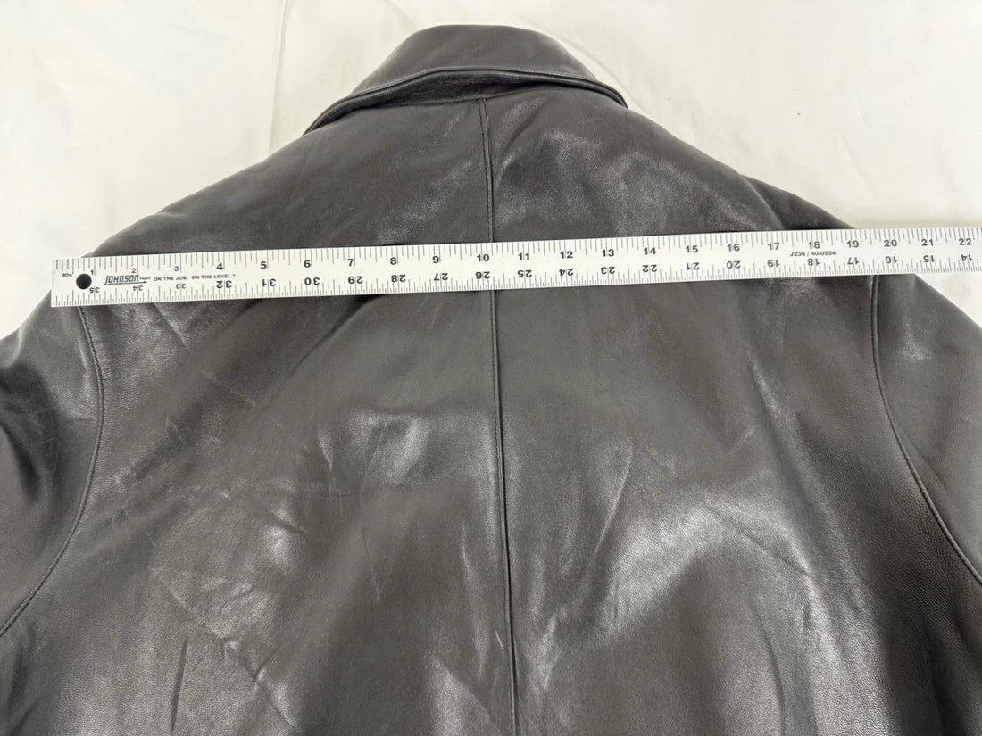 Wilsons Leather Coat Jacket Size Large Black