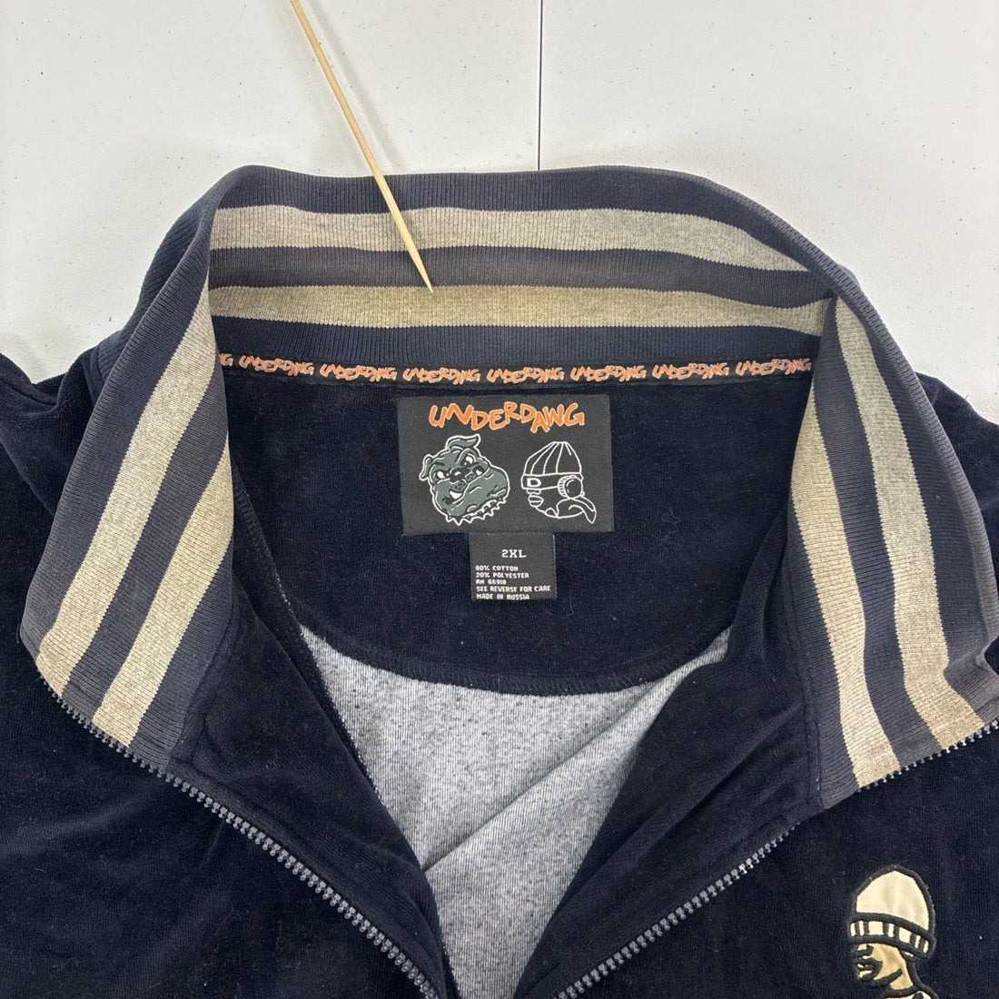 Vintage Underdawg Velour Track Jacket Size 2XL Y2K