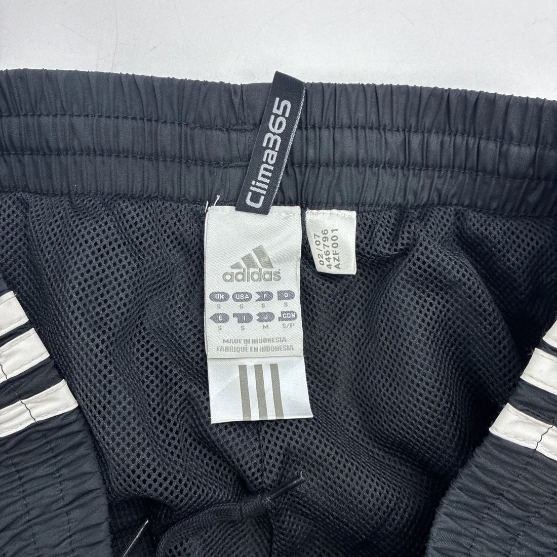 Adidas Nylon Track Pants Size Small Black Striped