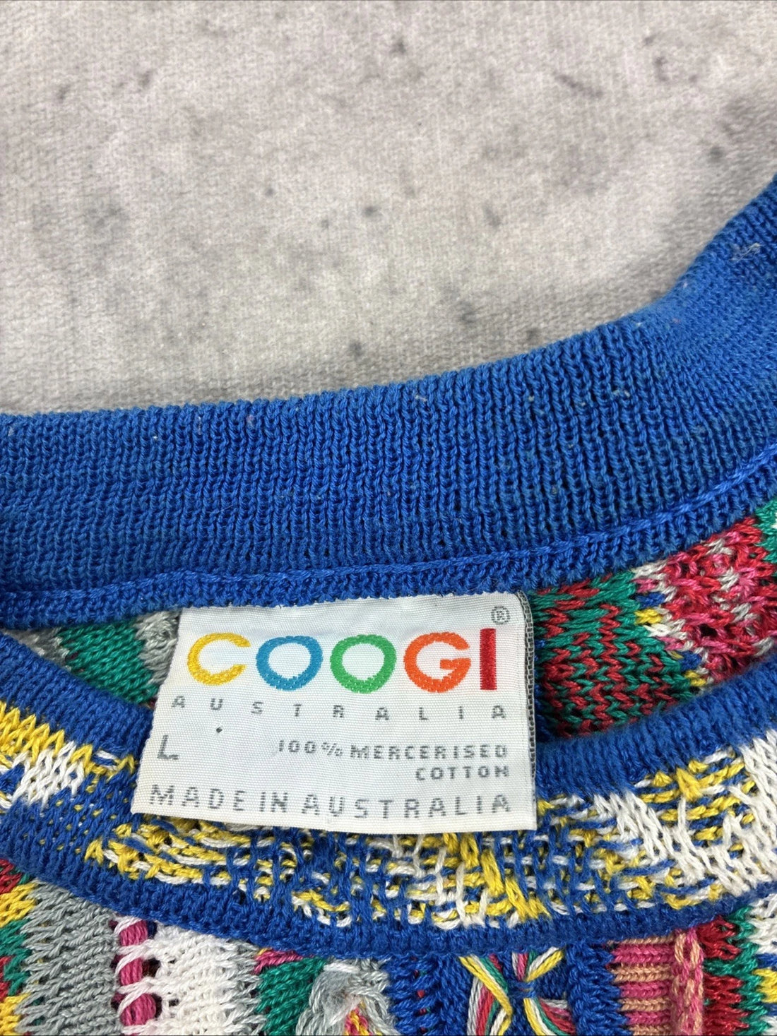 Vintage Coogi Australia 3D Knit Crewneck Sweater Size Large
