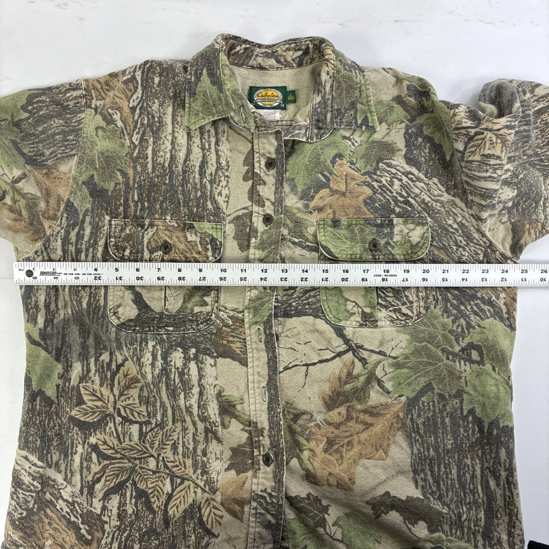 Vintage Cabela's Tree Camo Button Up Shirt Size Large