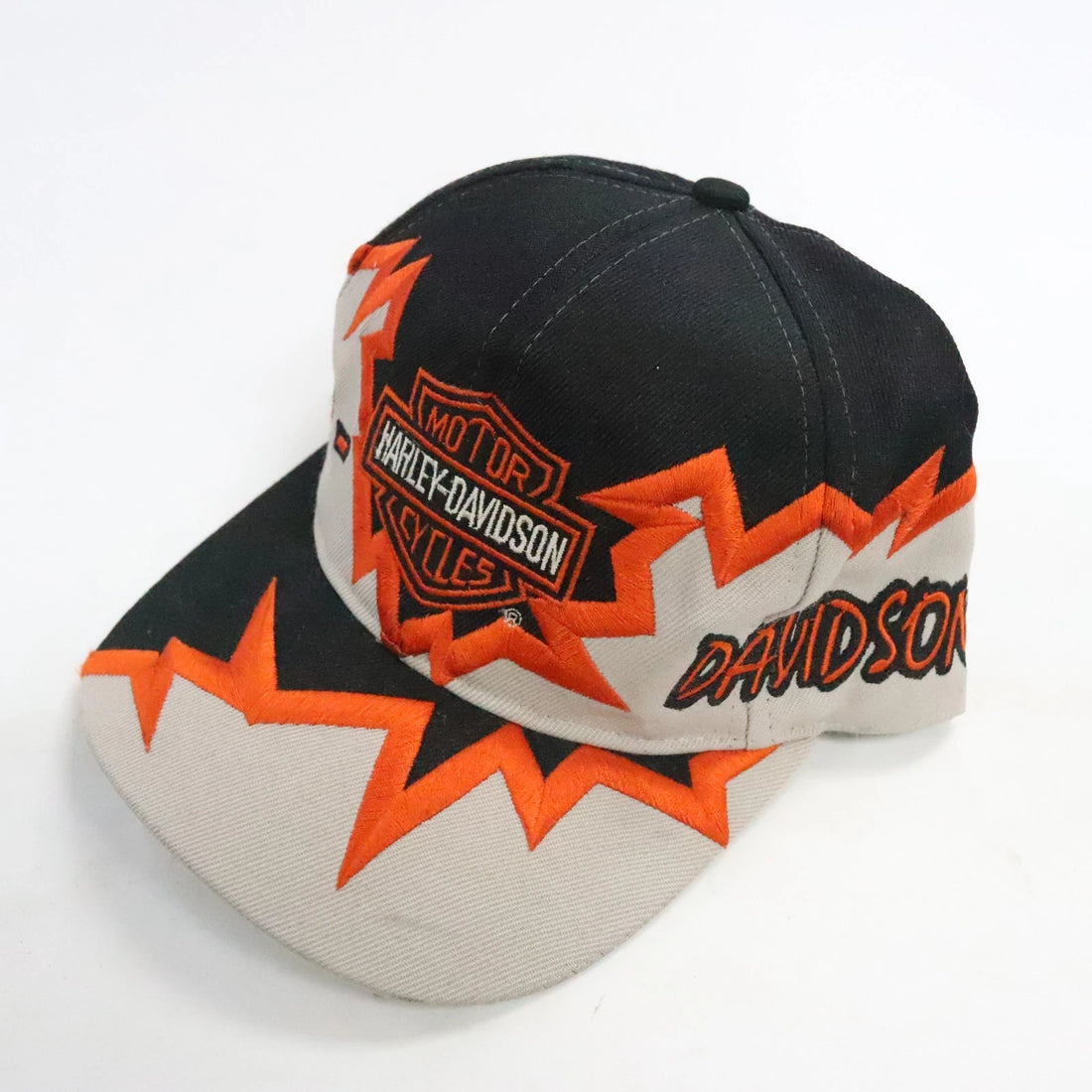 Vintage Harley Davidson Motorcycles Jagged Edge Snapback Hat Cap OSFA