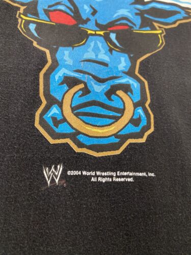 Vintage The Rock Bull Wrestling T-Shirt Size XL Black 2004 WWE