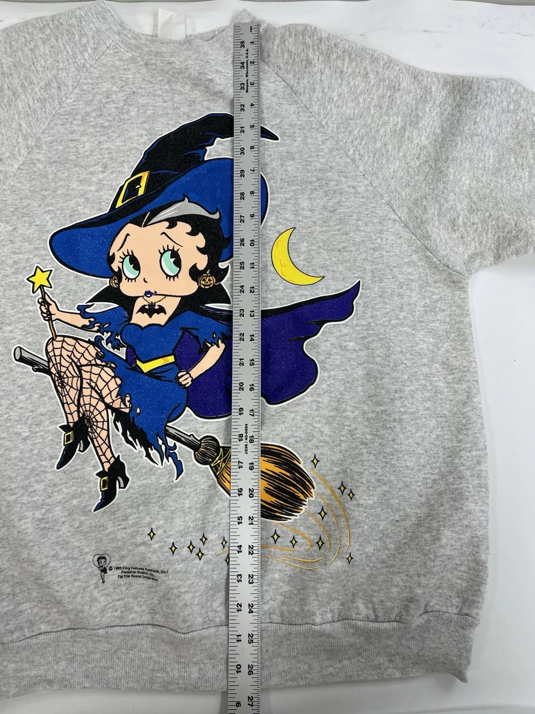 Vintage Betty Boop Witch Halloween Crewneck Sweatshirt Size Large 1995 90s