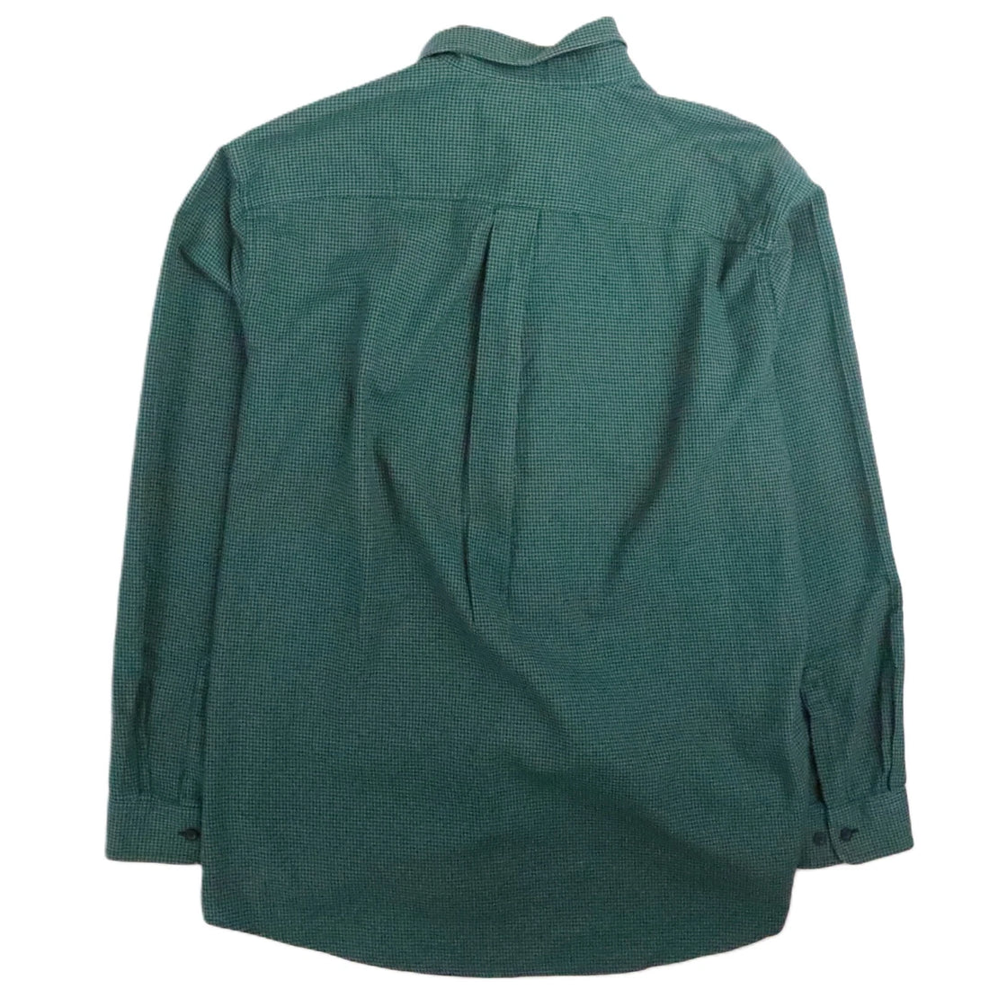 L.L. Bean Houndstooth Button Up Shirt Size XL Green
