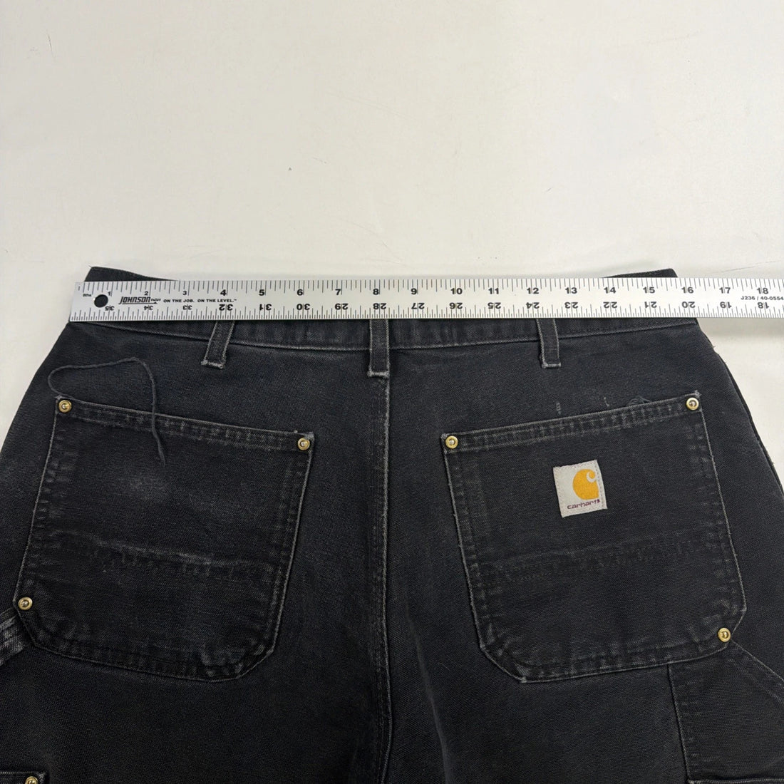 Carhartt Canvas Carpenter Double Knee Work Pants Size 33 X 30 Black