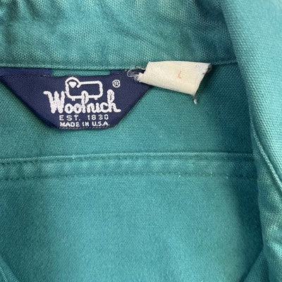 Vintage Woolrich Button Up Shirt Size Large Teal 90s
