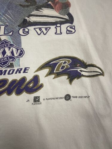 Vintage Baltimore Ravens Ray Lewis Long Sleeve T-Shirt Size Large 2001 Y2K NFL