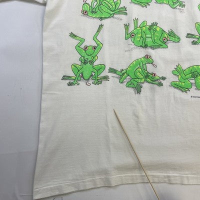 Vintage Frog Sex Positions T-Shirt Size XL All Over Print 90s