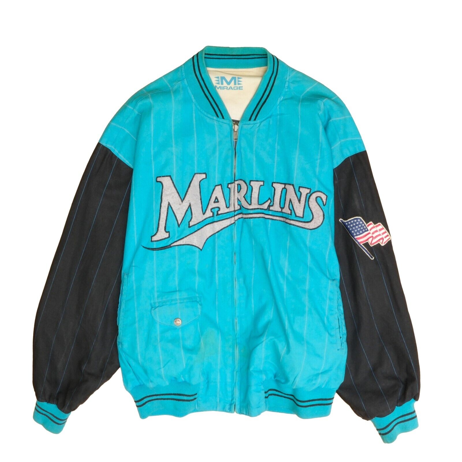 Vintage Florida Marlins Mirage Reversible Bomber Jacket Size Large