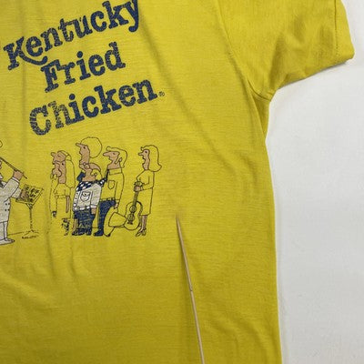 Vintage Kentucky Fried Chicken KFC T-Shirt Size Large 80s Yellow
