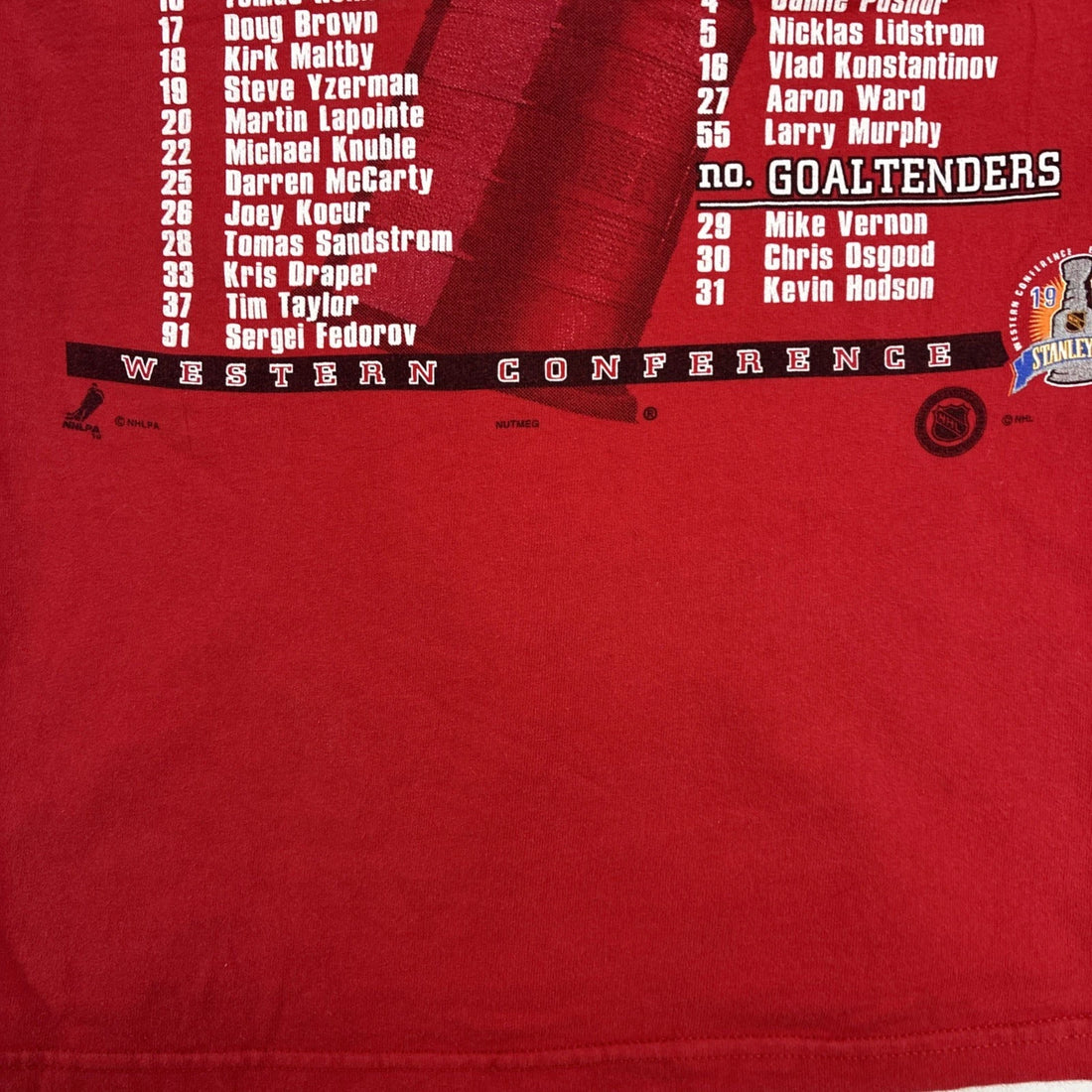 Vintage Detroit Red Wings Stanley Cup Champs T-Shirt Size Medium 1997 90s NHL