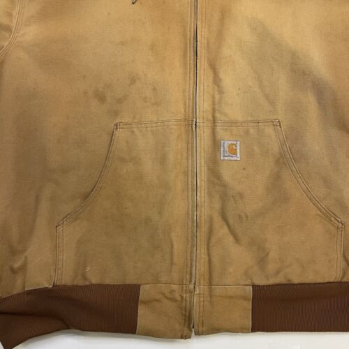 Carhartt Canvas Active Bomber Work Jacket Size 4XL Tan