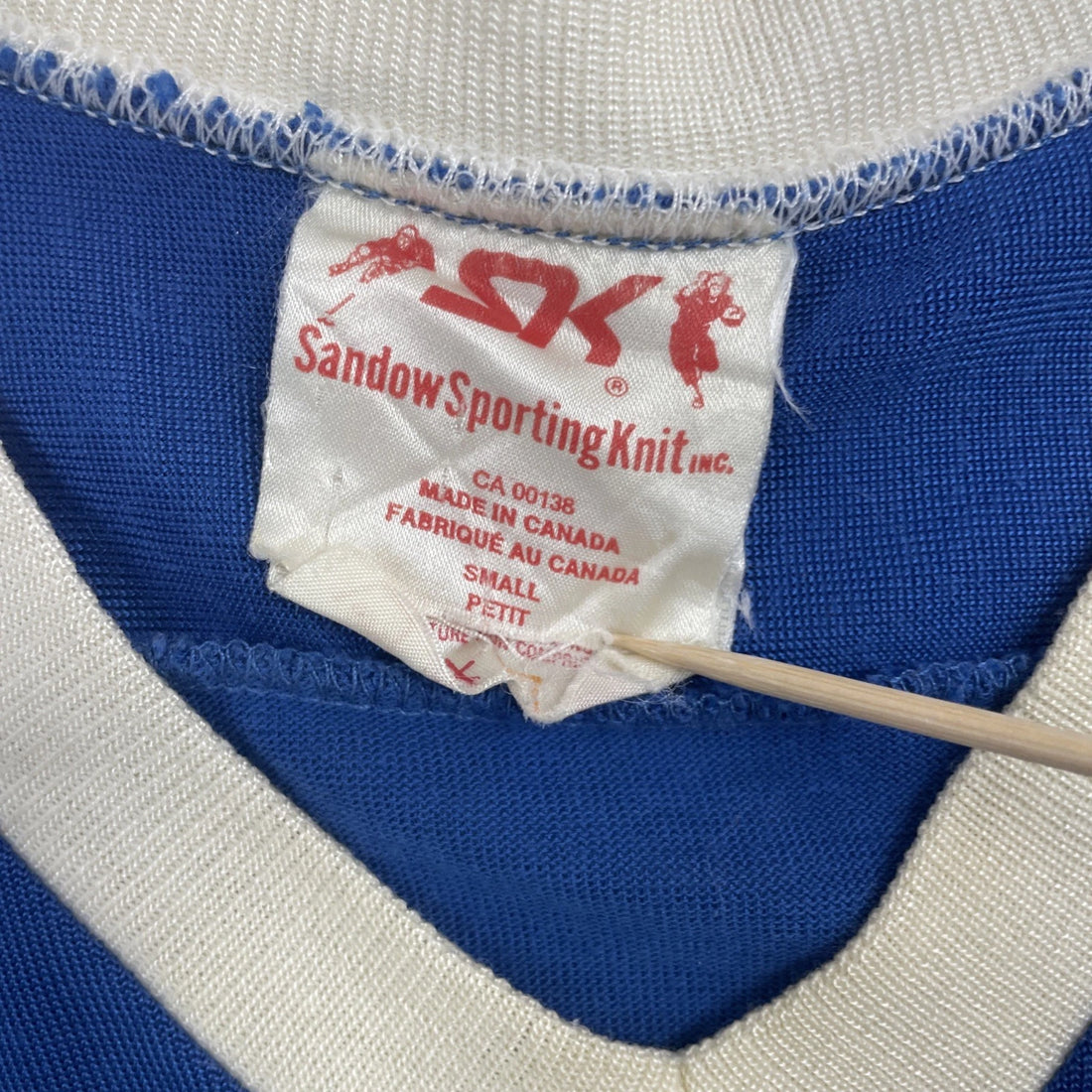 Vintage Quebec Nordiques Sandow Sporting Knit Hockey Jersey Small NHL