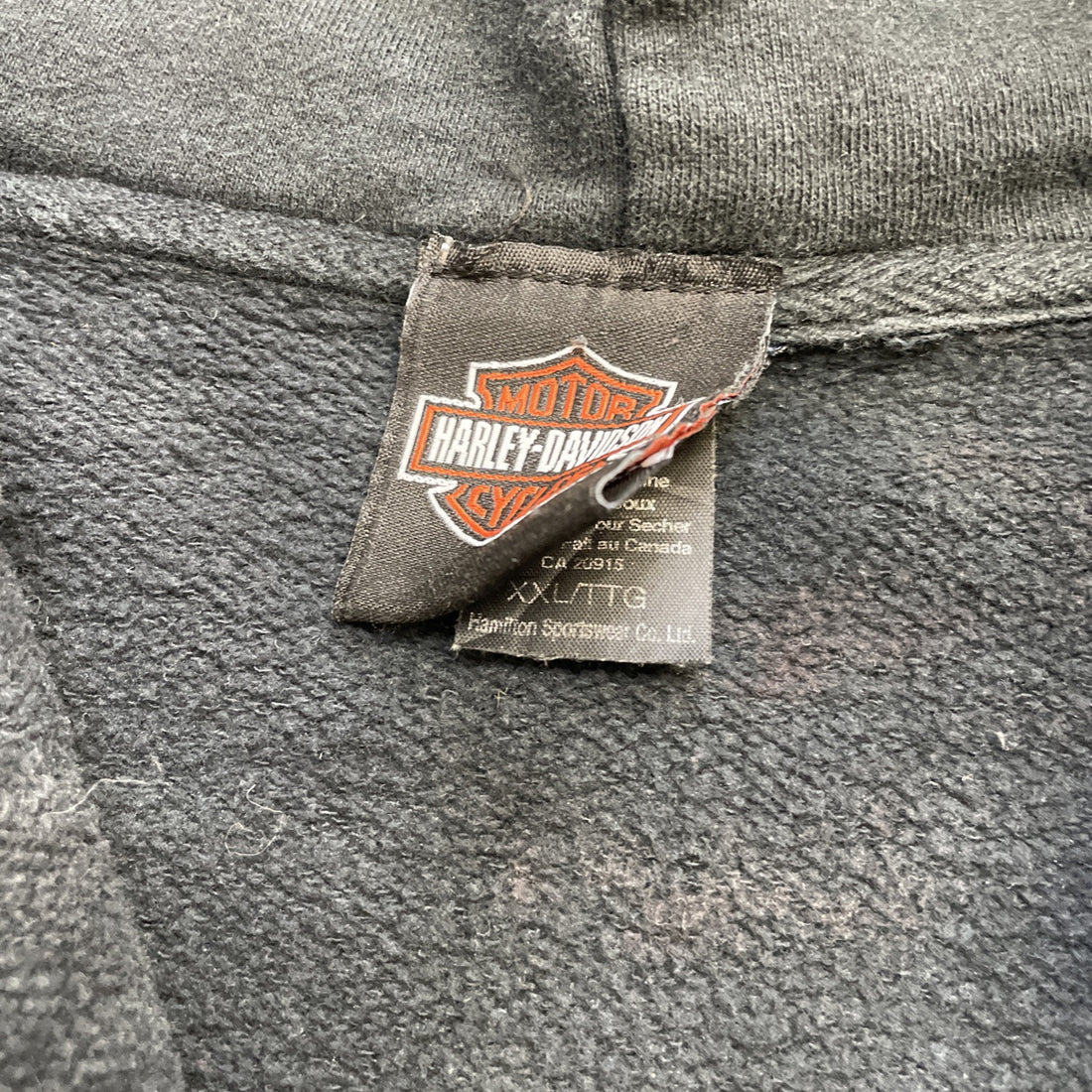 Harley Davidson Motorcycles Full Zip Sweatshirt Hoodie Size 2XL