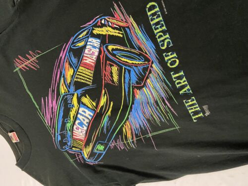 Vintage The Art of Speed Racing T-Shirt Size Large Black 1997 90s NASCAR