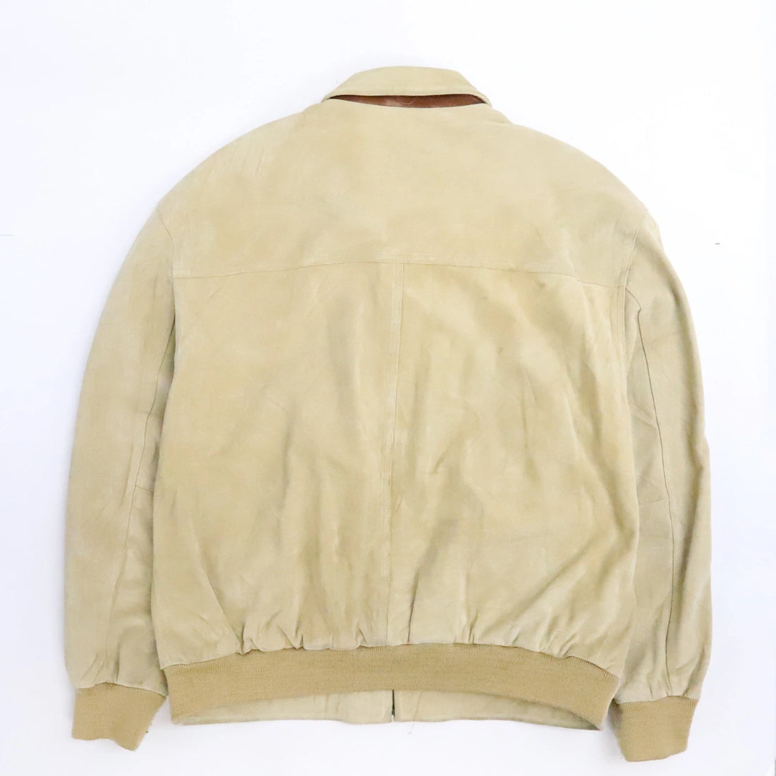 Vintage Timberland Suede Leather Bomber Jacket Size Medium Beige