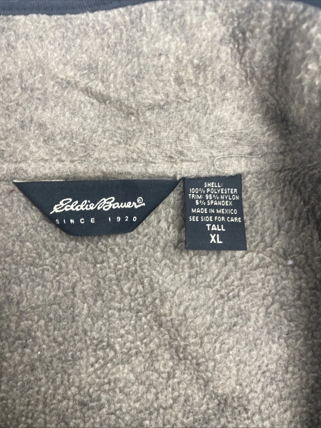 Eddie Bauer Fleece Vest Jacket Size XL Tall Brown
